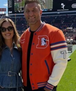 Tim Tebow 2026 Denver Broncos Varsity Jacket 2026 Tim Tebow Orange Denver Broncos Varsity Jacket