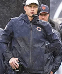 Ben Johnson 2026 Chicago Bears Jacket Bears 2026 Ben Johnson Navy Hooded Jacket