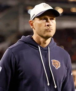 2026 Ben Johnson Bears Sideline Hoodie Ben Johnson Chicago Bears Navy Blue Hoodie