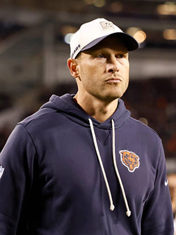 2026 Ben Johnson Bears Sideline Hoodie Ben Johnson Chicago Bears Navy Blue Hoodie