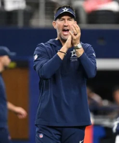 Brian Schottenheimer 2026 Cowboys Hooded Quarter-Zip Jacket Blue