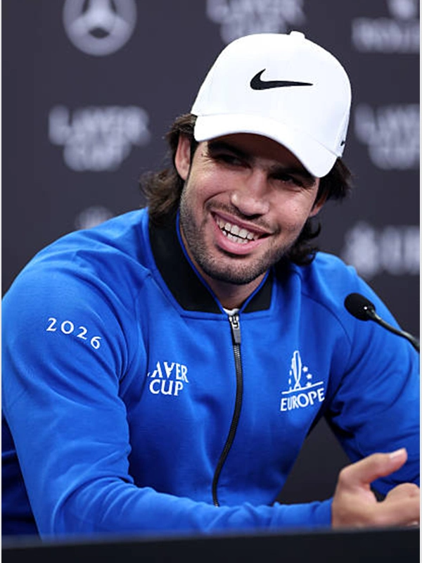 Carlos Alcaraz Laver Cup 2026 Team Europe Jacket Carlos Alcaraz Team Europe Laver Cup Bomber Jacket