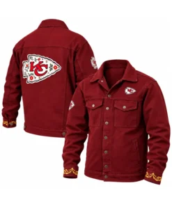 Kansas City Chiefs Pancho’s Blanket Denim Jacket Chiefs Panchos Blanket jacket red