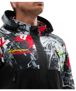 Cyberpunk Edgerunners 2 Rebelhorn Slash Biker Jacket cyberpunk edgerunners 2 logo print softshell jacket