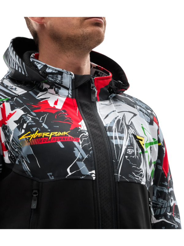 Cyberpunk Edgerunners 2 Rebelhorn Slash Biker Jacket cyberpunk edgerunners 2 logo print softshell jacket