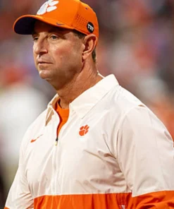 Dabo Swinney 2026 Clemson Tigers Half-Zip Jacket Dabo Swinney 2026 Clemson Tigers Half-Zip Jacket White