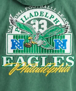 Philadelphia Eagles Hooded Bomber Jacket Eagles Green Hooded Bomber Jacket
