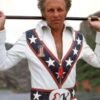 Evel Knievel Biker White Leather Jacket