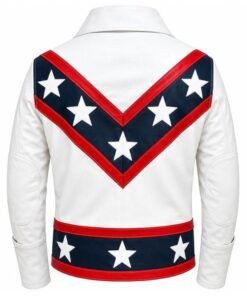Evel Knievel Tribute White Leather Jacket