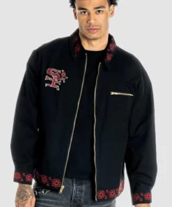 San Francisco 49ers 2026 Latino Heritage Denim Jacket Forty Niners 2026 Latino Heritage Denim Jacket
