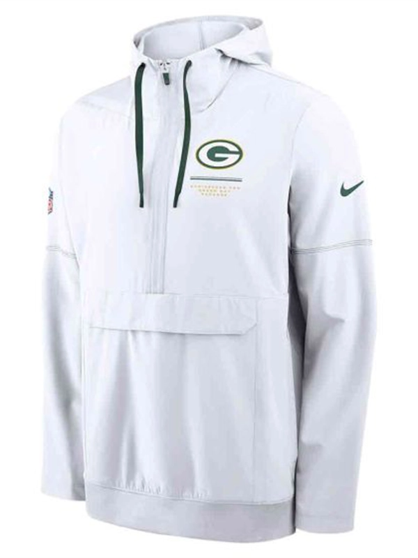 Matt LaFleur 2026 Packers Sideline Anorak Jacket Green Bay Packers 2026 Sideline Anorak Jacket White