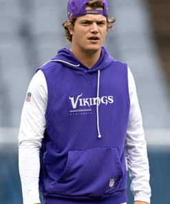 J.J. McCarthy 2026 Vikings Sideline Sleeveless Hoodie