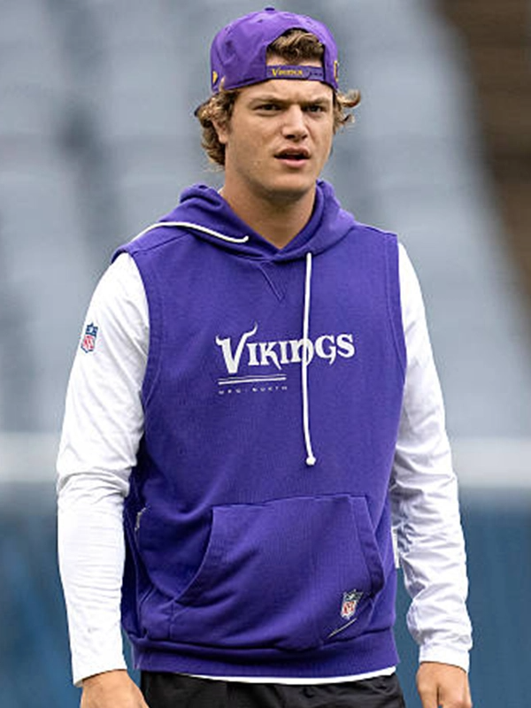 J.J. McCarthy 2026 Vikings Sideline Sleeveless Hoodie J.J. McCarthy 2026 Vikings Sideline Sleeveless Hoodie