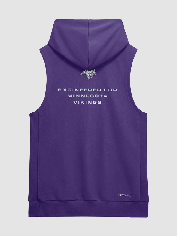 J.J. McCarthy 2026 Vikings Sideline Sleeveless Hoodie J.J. McCarthy Vikings Sideline Purple Sleeveless Hoodie 2026
