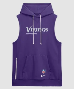 J.J. McCarthy 2026 Vikings Sideline Sleeveless Hoodie J.J. McCarthy Vikings Sideline Purple Sleeveless Hoodie
