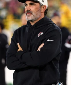 Atlanta Falcons 2026 Kevin Stefanski Sideline Club Hoodie Kevin Stefanski Atlanta Falcons 2026 Sideline Black Hoodie