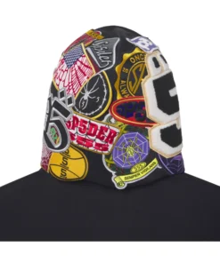 Sp5der Patchwork Hoodie king spider chenille patch fleece hoodie
