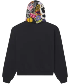 Sp5der Patchwork Hoodie king spider multicolor patch zip up hoodie