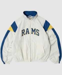 LA Rams x Elwood Windbreaker Full-Zip Jacket LA Rams x Elwood Windbreaker Off White Jacket