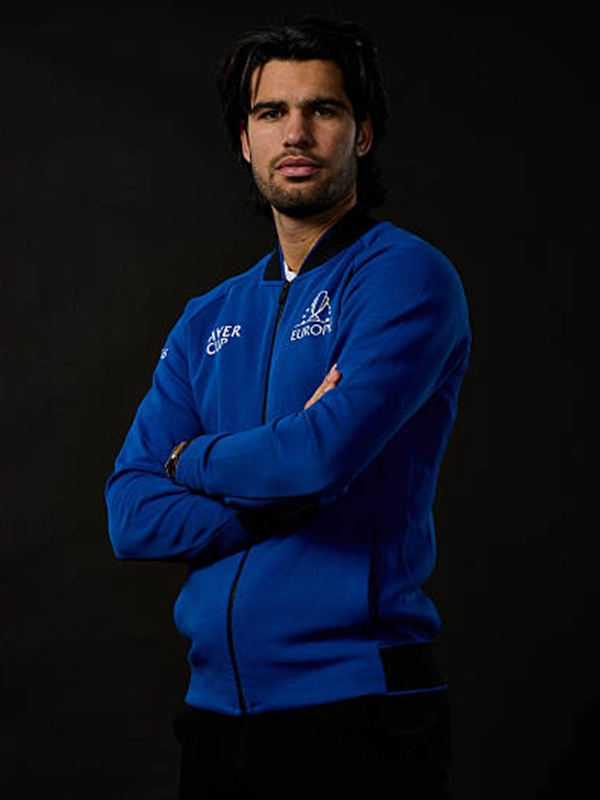 Carlos Alcaraz Laver Cup 2026 Team Europe Jacket Laver Cup 2026 Carlos Alcaraz Europe Blue Jacket