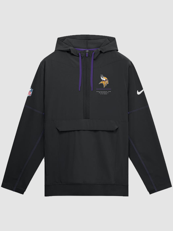 Minnesota Vikings 2026 Sideline Anorak Jacket Minnesota Vikings 2026 Sideline Hooded Jacket
