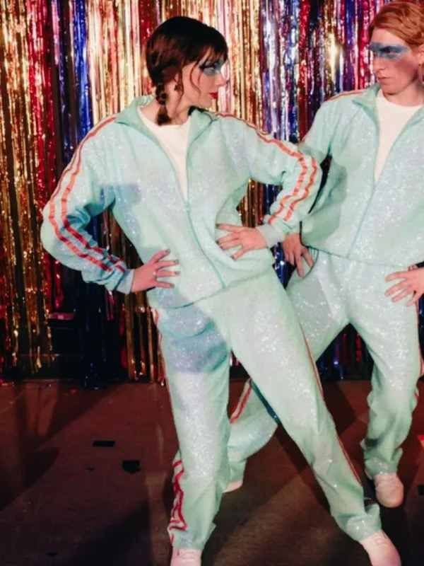 Opalite Taylor Swift Sequin Mint Green Tracksuit Music Video Opalite 2026 Taylor Swift Sequin Tracksuit