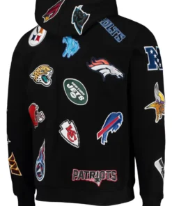 N-F-L All Teams Logo Patches Black Hoodie