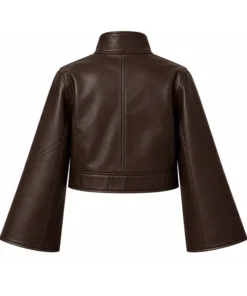 Womens Brown Leather Bomber Jacket Naomi Watts’ PFW 2026 Leather Jacket Brown