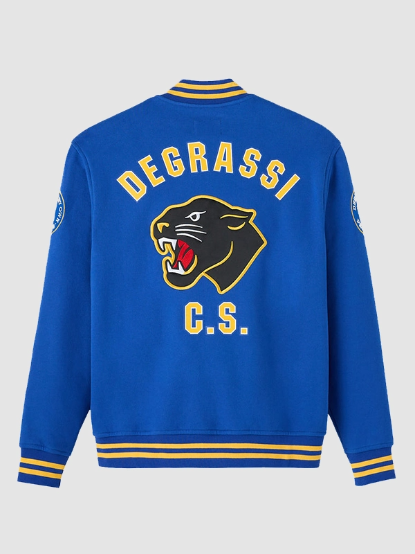 OVO x Degrassi Panthers Fleece Varsity Jacket OVO x Degrassi Panthers Fleece Varsity Jacket Royal Blue