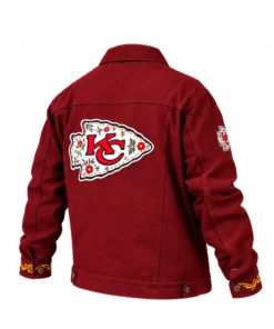 Kansas City Chiefs Pancho’s Blanket Denim Jacket Panchos Blanket Chiefs Full Button Shacket
