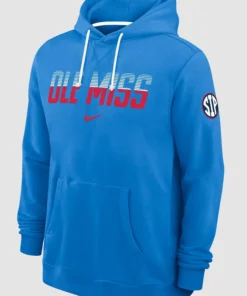 Pete Golding 2026 Ole Miss Rebels Sideline Hoodie Pete Golding 2026 Ole Miss Rebels Pullover Hoodie Blue