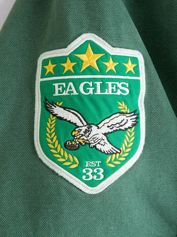 Philadelphia Eagles Hooded Bomber Jacket Philadelphia Eagles Cotton Hooded Jacket Green