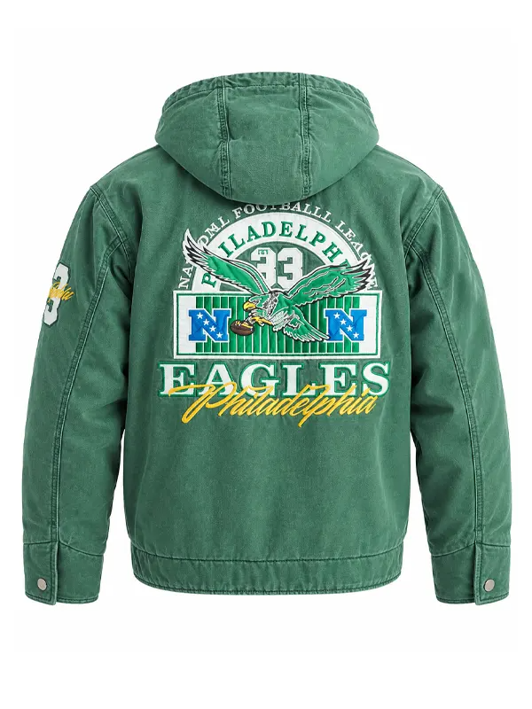 Philadelphia Eagles Hooded Bomber Jacket Philadelphia Eagles Hooded Bomber Jacket Green