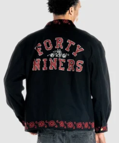 San Francisco 49ers 2026 Latino Heritage Denim Jacket San Francisco 49ers 2026 Latino Heritage Black Jacket