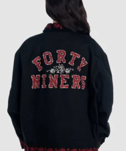 San Francisco 49ers 2026 Latino Heritage Denim Jacket San Francisco 49ers 2026 Latino Heritage Denim Jacket Black