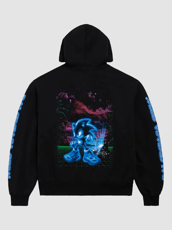 Balenciaga x SEGA Zip Up Hoodie Sega Sonic The Hedgehog Oversized Zip-Up Hoodie