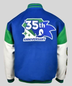 Sonic the Hedgehog 35th Anniversary Varsity Jacket Sega x Sonic the Hedgehog 35th Anniversary wool Blue Varsity Jacket