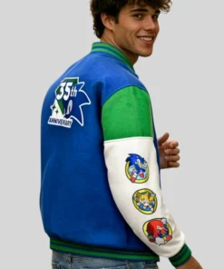 Sonic the Hedgehog 35th Anniversary Varsity Jacket Sonic-Varsity-Jacket-Blue