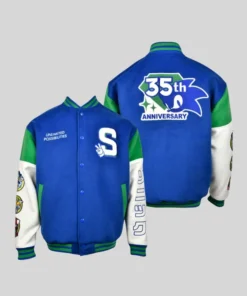 Sonic the Hedgehog 35th Anniversary Varsity Jacket Sonic wool Varsity Jacket 35th Anniversary