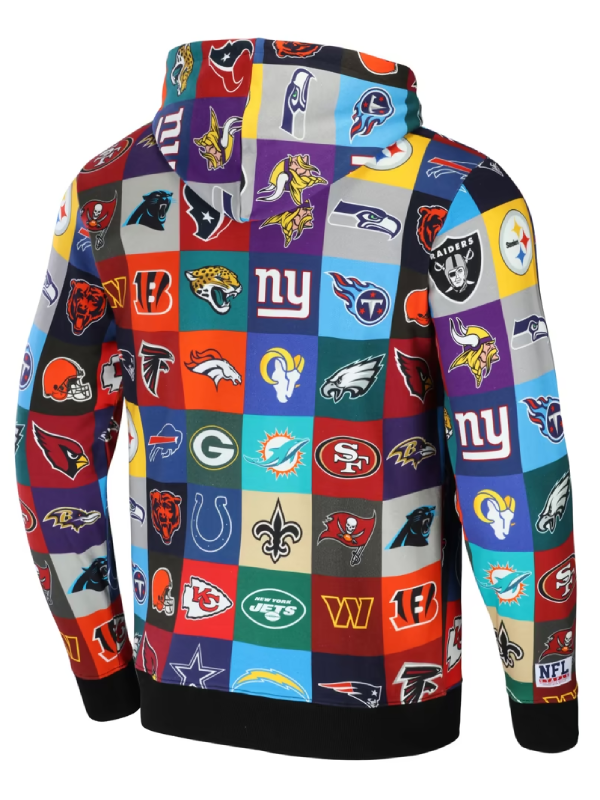 N-F-L All Teams Logo Grid Pullover Hoodie STARTER Men's NFL Player Grid Pullover Sweatshirt
