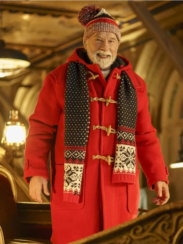 The Man with the Bag Arnold Schwarzenegger Santa Coat The Man with the Bag Arnold Schwarzenegger Santa Coat
