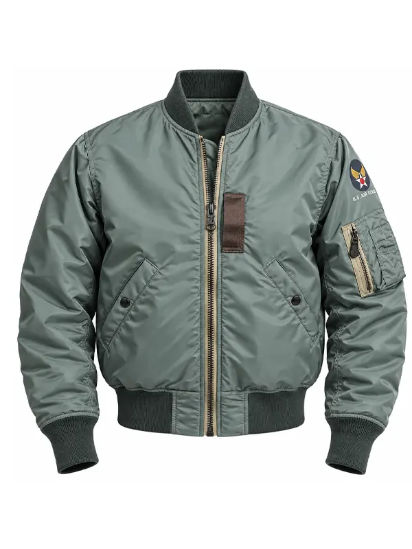 VisionQuest Thomas Flight Bomber Jacket Thomas VisionQuest Grey Bomber Jacket