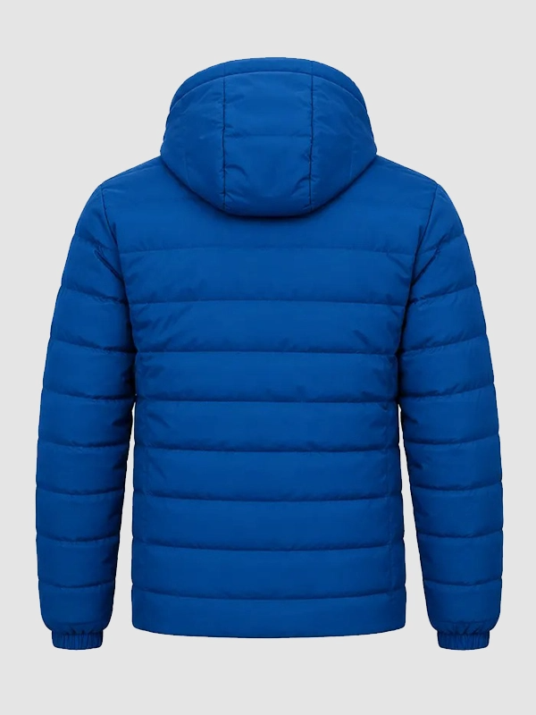 UEFA Nations League Cristiano Ronaldo Portugal Puffer Jacket UEFA National League Cristiano Ronaldo Portugal Blue Hooded Jacket