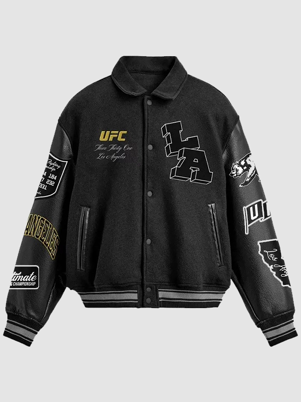 UFC 331 Full-Snap Varsity Jacket UFC 331 Full-Snap Black Jacket