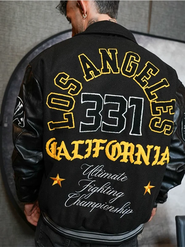 UFC 331 Full-Snap Varsity Jacket UFC 331 Full-Snap Varsity Jacket Black