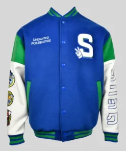 Sonic the Hedgehog 35th Anniversary Varsity Jacket unlimited possibilities Sonic the Hedgehog 35th Anniversary Varsity Jacket