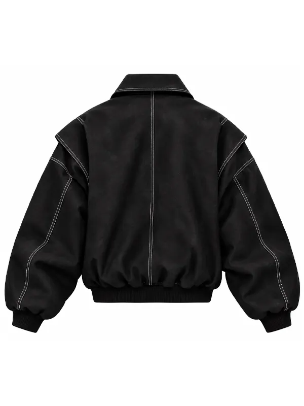 Women Oversized Bomber Jacket Women Oversized Bomber Jacket Black