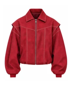 Women Oversized Bomber Jacket Women's Vista Leather Stitch Bomber Jacket