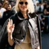 Womens Brown Leather Bomber Jacket