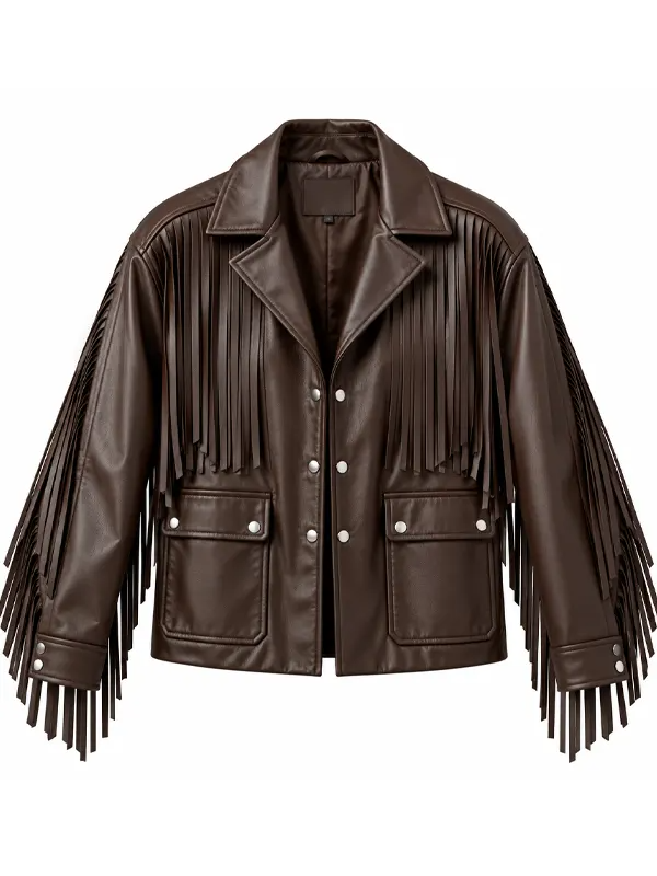 Women’s Leather Fringe Biker Jacket Women’s Brown Leather Fringe Biker Jacket